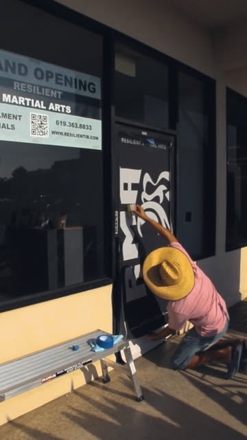 Custom microperforated door graphic, Imperial Beach